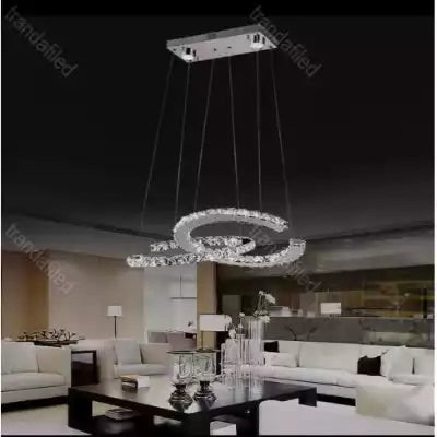 Lampa suspendata eleganta Pendul LED Varrazo, L8231, Crom-Cristal, 56W.telecomanda