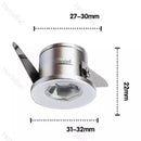 Spot LED MINI 1W Rotund Mobil Argintiu 220V