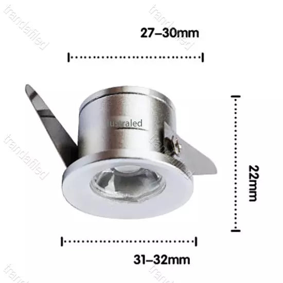 Spot LED MINI 1W Rotund Mobil Argintiu 220V