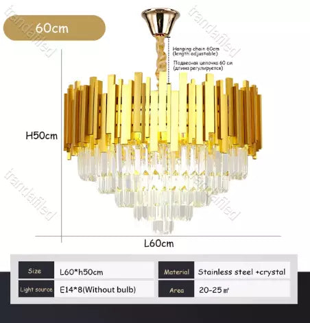 Candelabru cristal clasic Lustra cristal eleganta , schelet auriu , inaltime adjustabila ,927 Diam, E14 metal, cristal