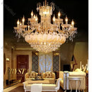 Candelabru cristal clasic Lustra cristal eleganta , schelet auriu , inaltime adjustabila ,931 Diam, E14 metal, cristal