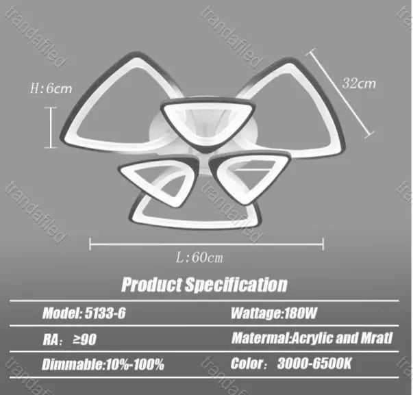 Lustra Led telecomanda, intensifica reglabila, L8840/3+3 , lumina calda, neutra, rece