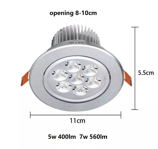 Spot LED 1W/3W/5W/7W/9W/12W/15W/18W  Rotund Mobil Argintiu 220V