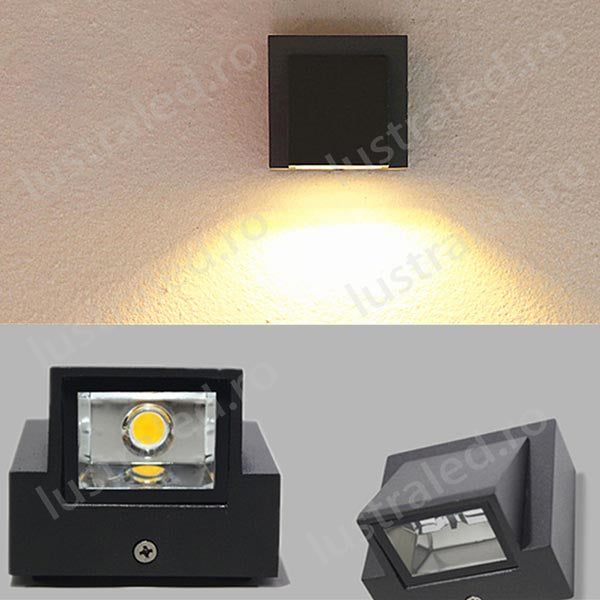 Aplica led exterior ,putere 5w ,culoare neagra