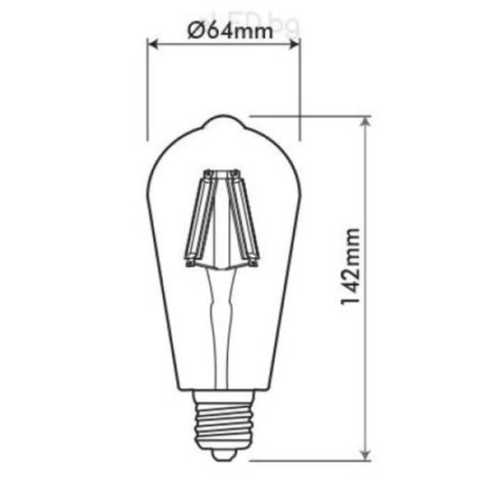 Bec LED Vintage E27 4W Para ST64 - AliLed